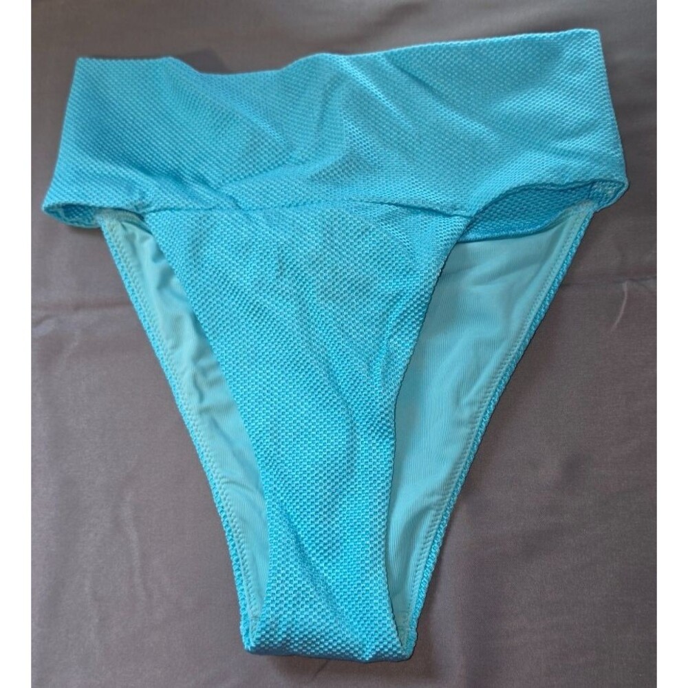 Aerie Aqua Blue High Cut Cheeky Swim Bathing Suit Bottom New Small $29.95